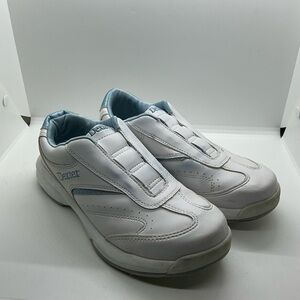 Dexter Halley White/Blue Women's Bowling Shoes  7M Laceless No Laces